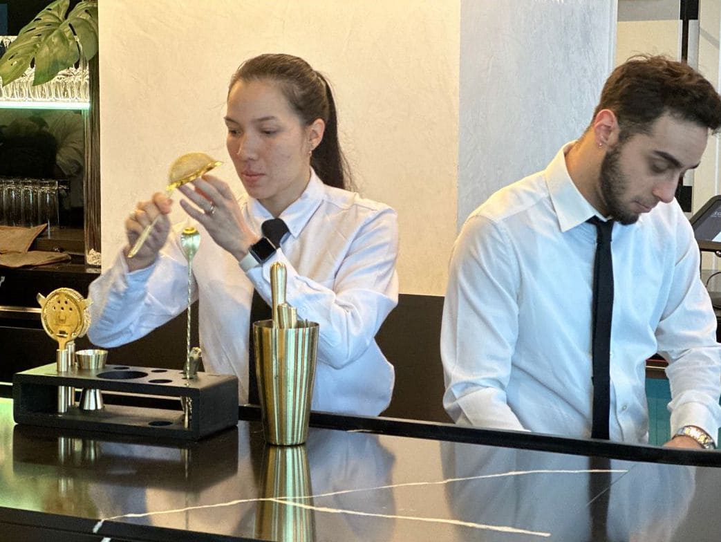 Bartender providing bar service during an event