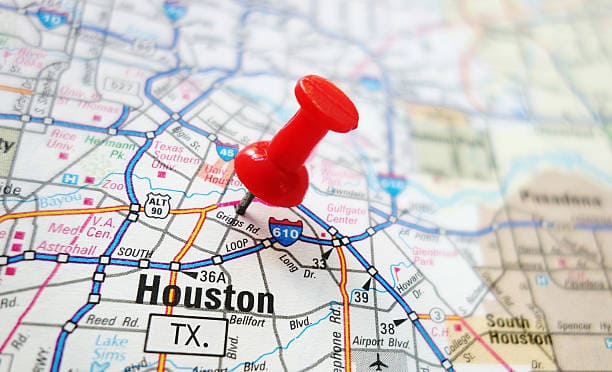 Map showing event areas for our staff in Houston