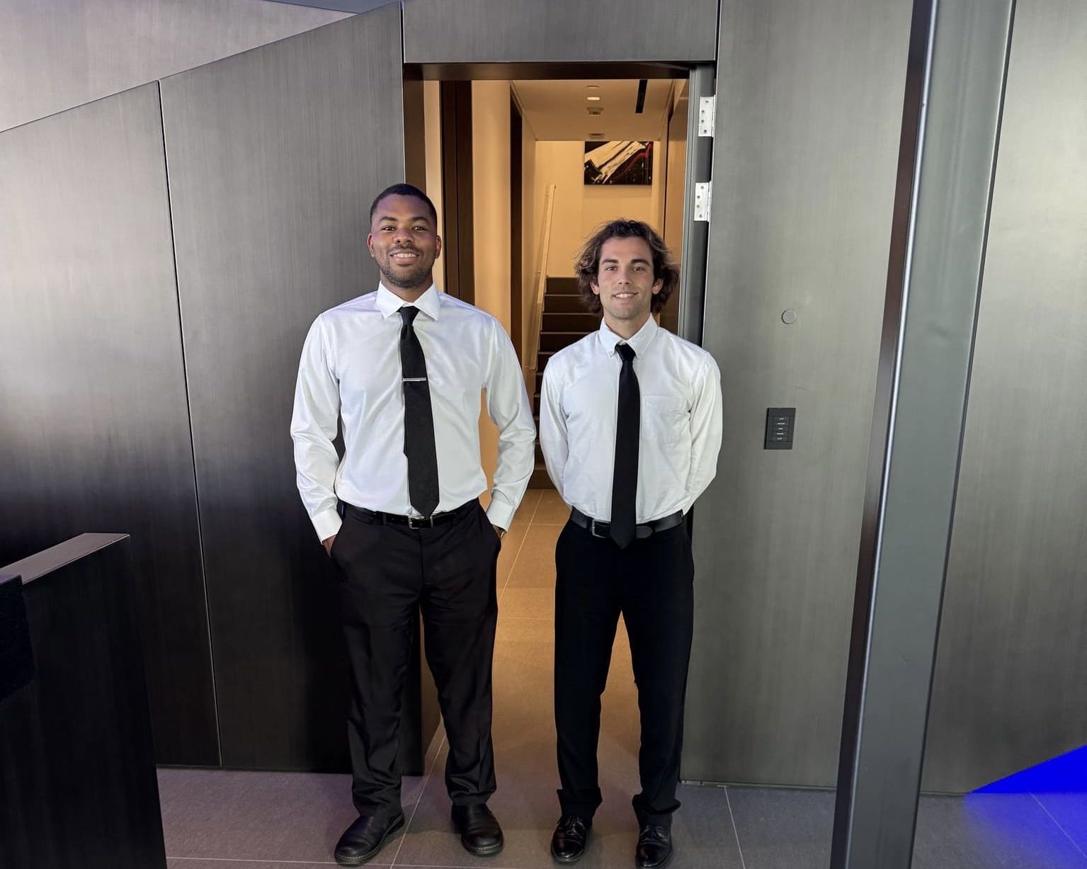 Banquet servers supporting event service on site