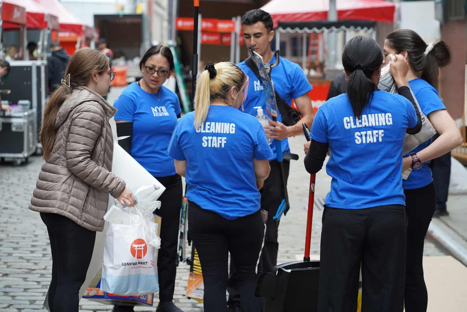 Cleaning services team supporting an outdoor event in Chicago