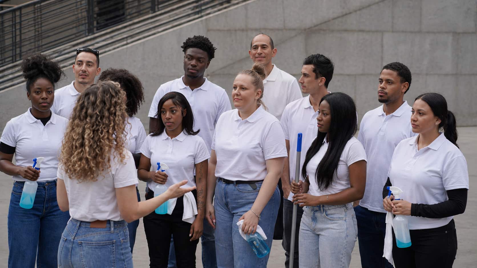 Event cleaning staff keeping a venue clean in New York City