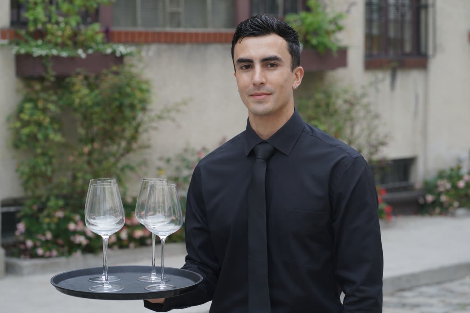Wait staff serving food and drinks at an event in Connecticut