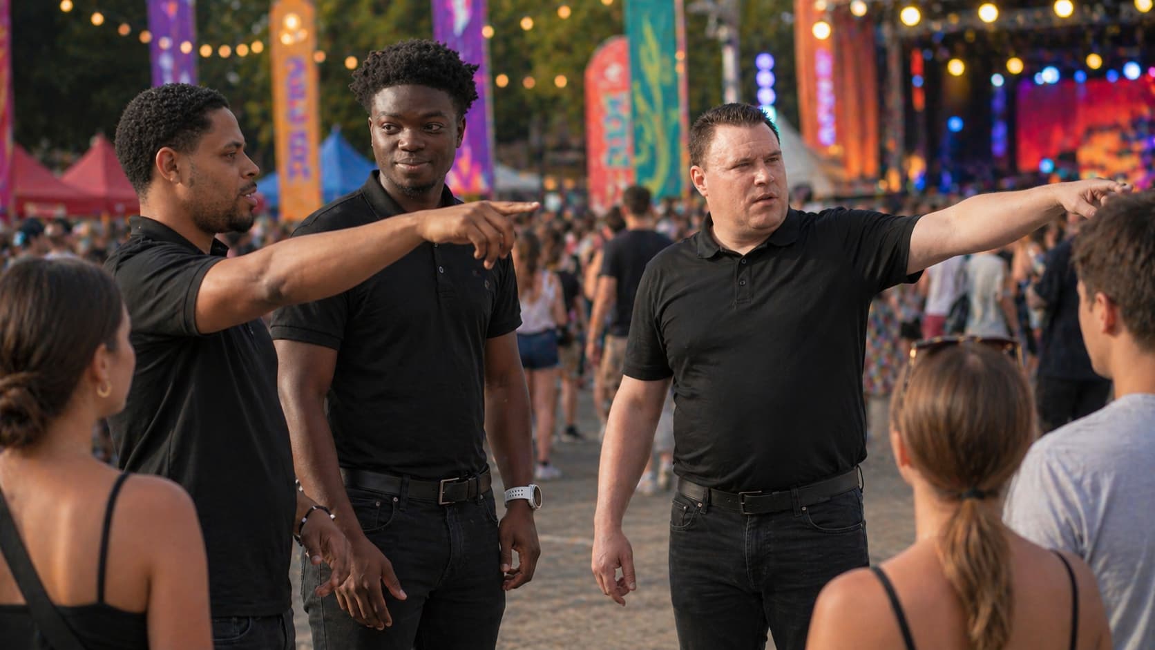 Event staff supporting guest flow at large events in Miami