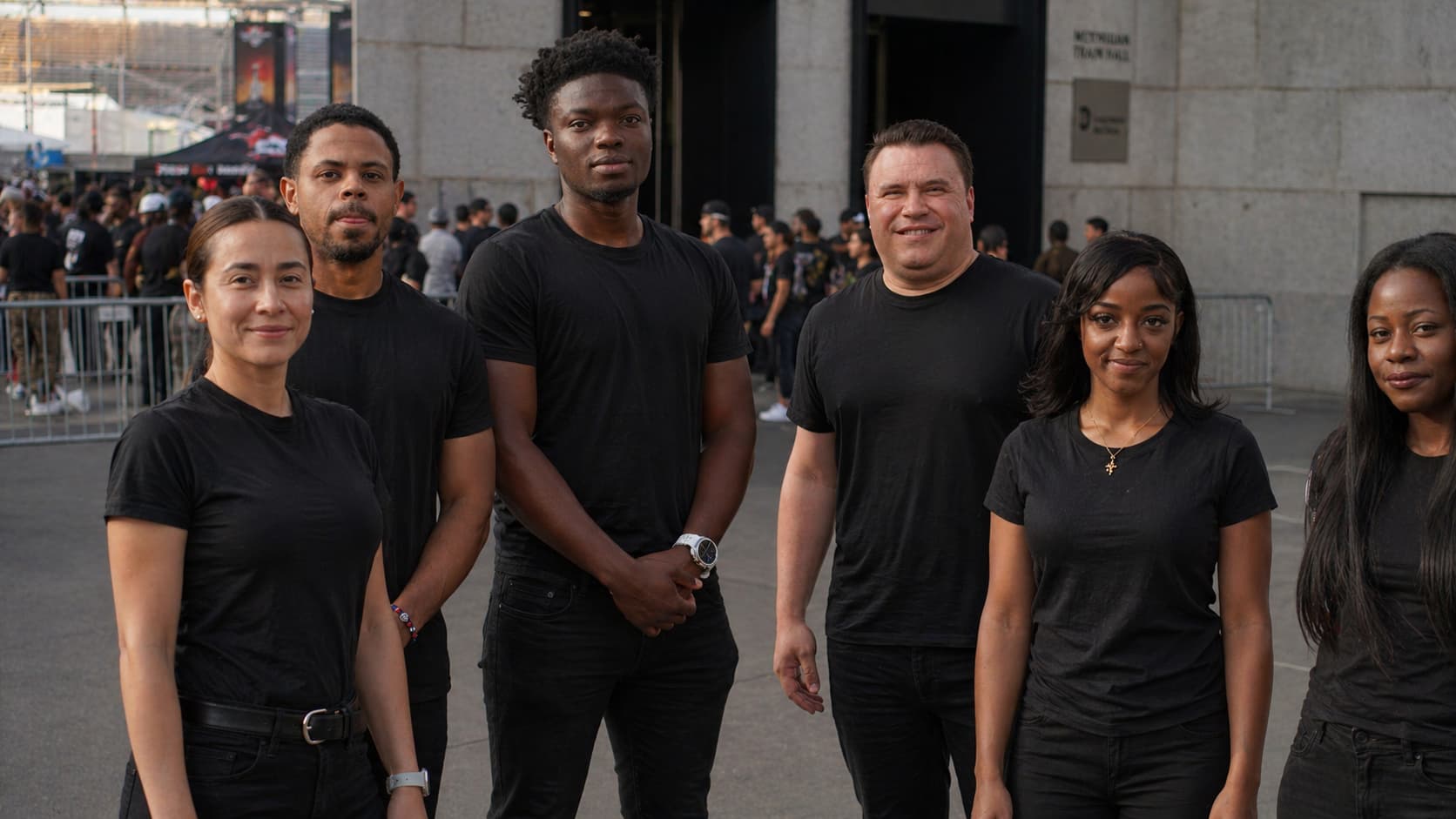 Event access coordination staff supporting guest entry flow near the National Mall in Washington DC