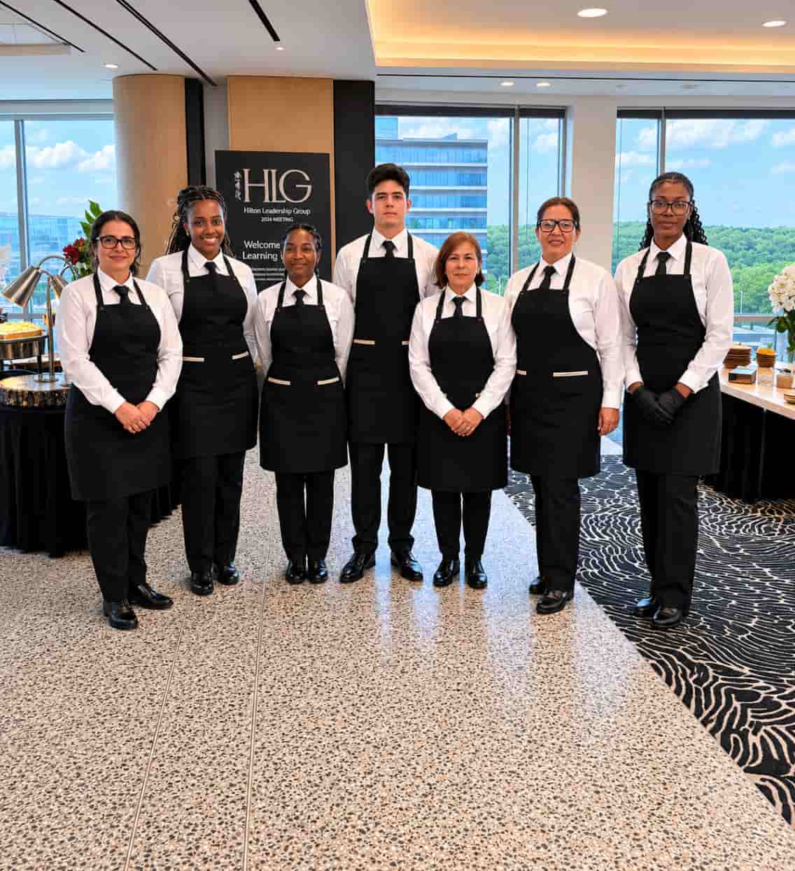 Professional event staffing team supporting a large hospitality event in Washington DC