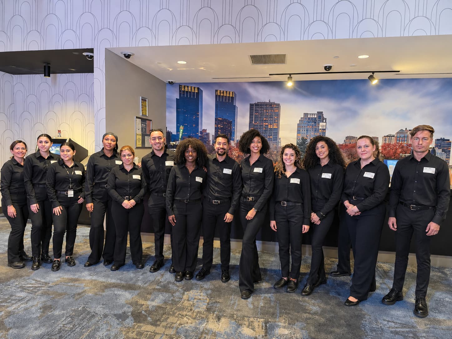 Directional event staffing team supporting guest flow management in New York City