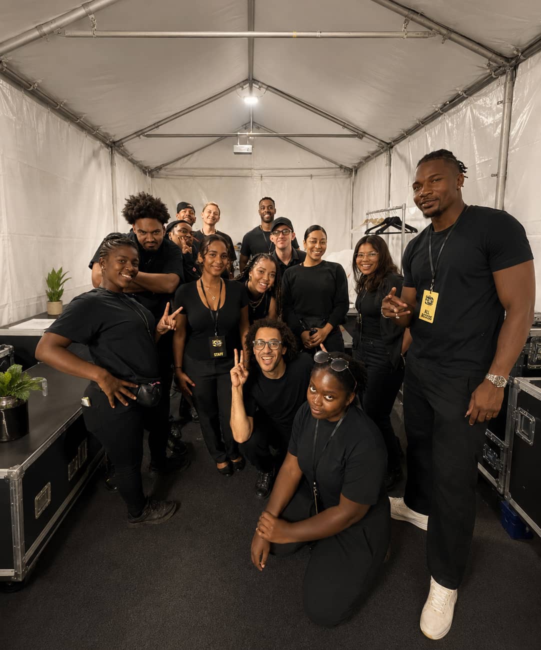 Festival staffing team helping with crowd flow, beverage service, and outdoor event operations at large scale public festival in Long Beach