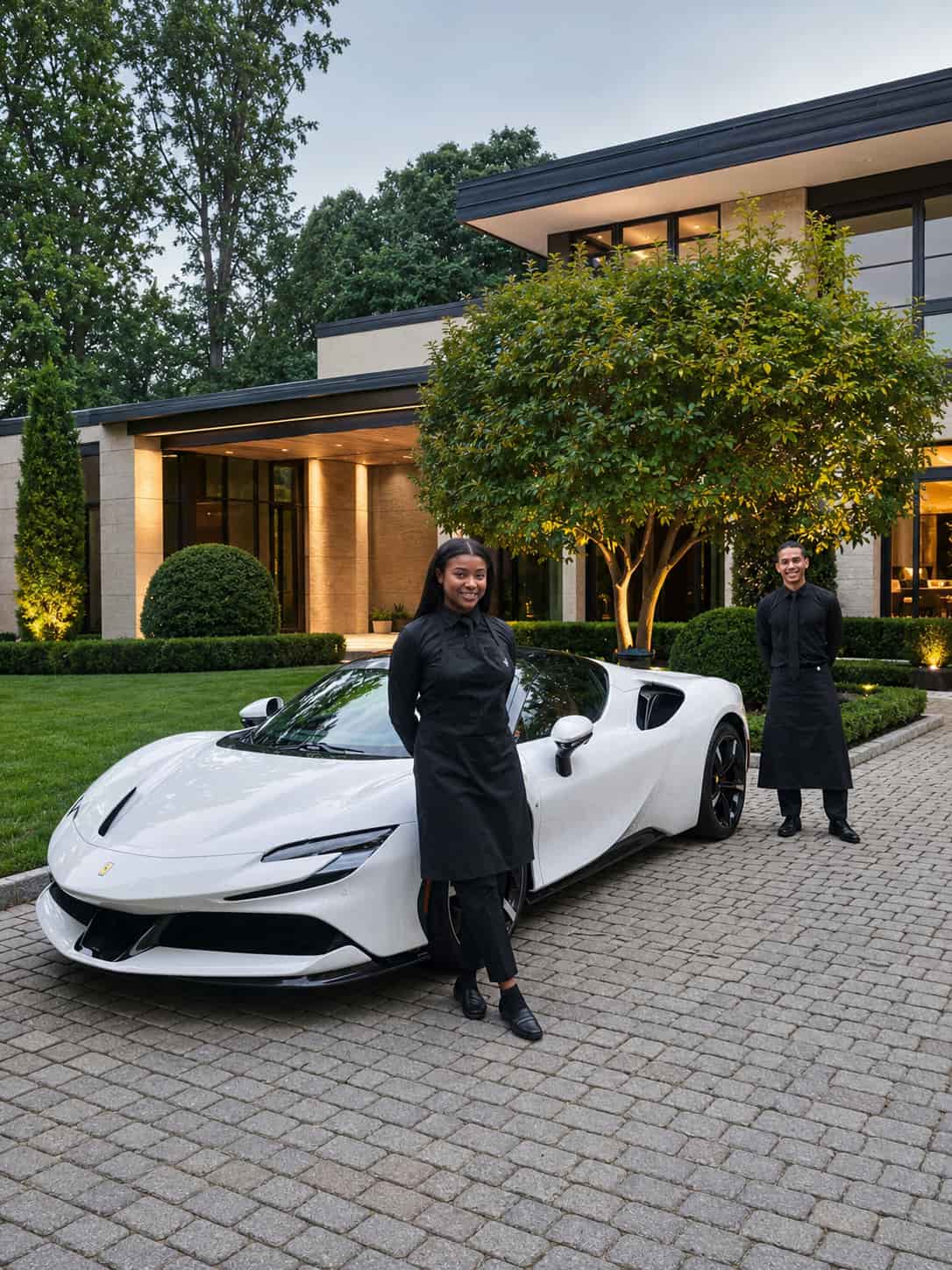 Waitstaff supporting a luxury private event in Alpine New Jersey